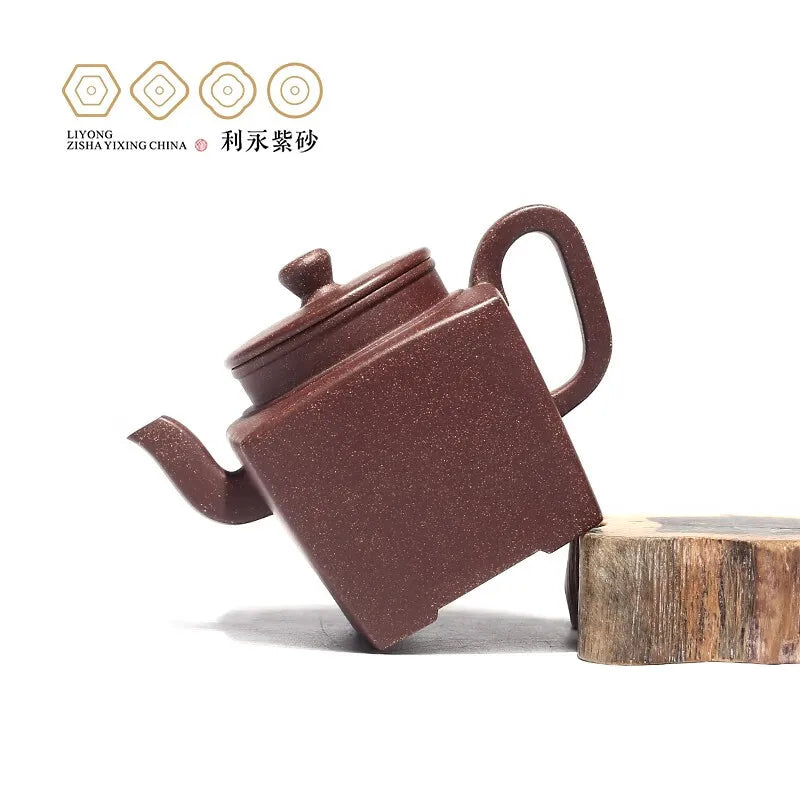 Centennial Liyong Purple Clay Pot Yixing Pure Handmade Famous Teapot Household Kung Fu Tea Set Raw Ore Purple Clay Dabin Square