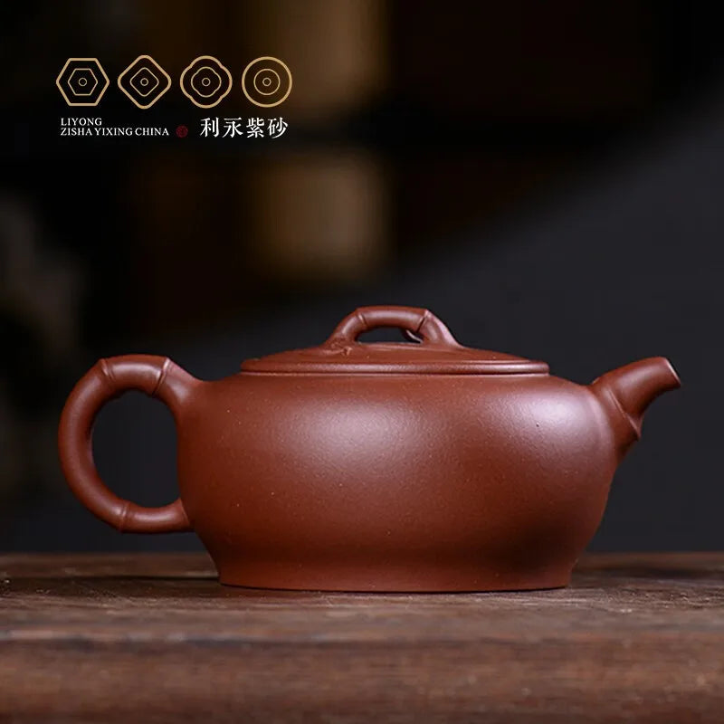 Centennial Liyong Purple Clay Pot Yixing Purple Sand Famous Pure Handmade Gift Teapot Tea Set Raw Ore High Quality Plain Cement