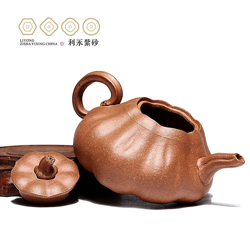 Centennial Liyong Teapot Purple Clay Pot Yixing Pure Handmade Famous Teapot Household Kung Fu Tea Set Raw Ore Beige Clay Melon M