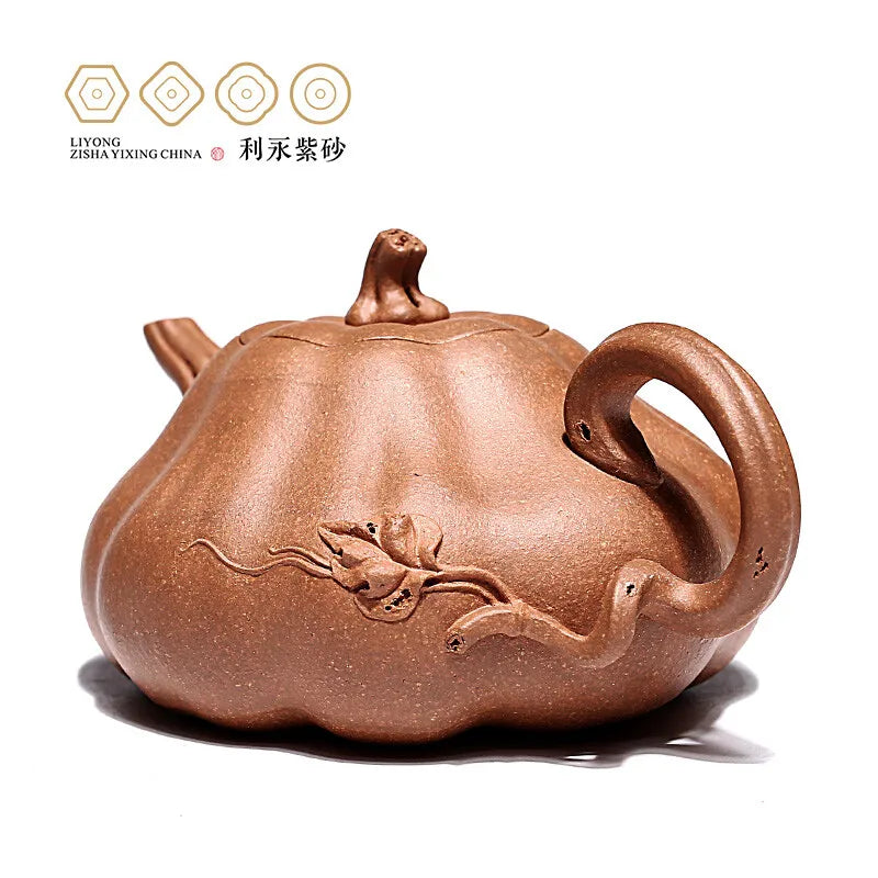 Centennial Liyong Teapot Purple Clay Pot Yixing Pure Handmade Famous Teapot Household Kung Fu Tea Set Raw Ore Beige Clay Melon M