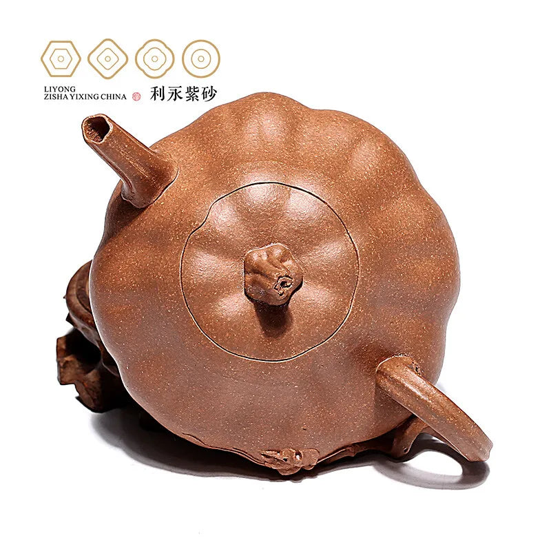 Centennial Liyong Teapot Purple Clay Pot Yixing Pure Handmade Famous Teapot Household Kung Fu Tea Set Raw Ore Beige Clay Melon M
