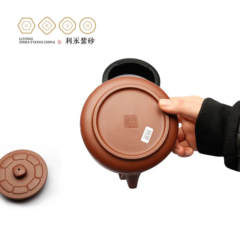 Centennial Liyong Yixing Famous Master Zhou Yuanchun Handmade Purple Clay Pot Raw Ore Kung Fu Tea Set Teapot Jade Belt Lifting H