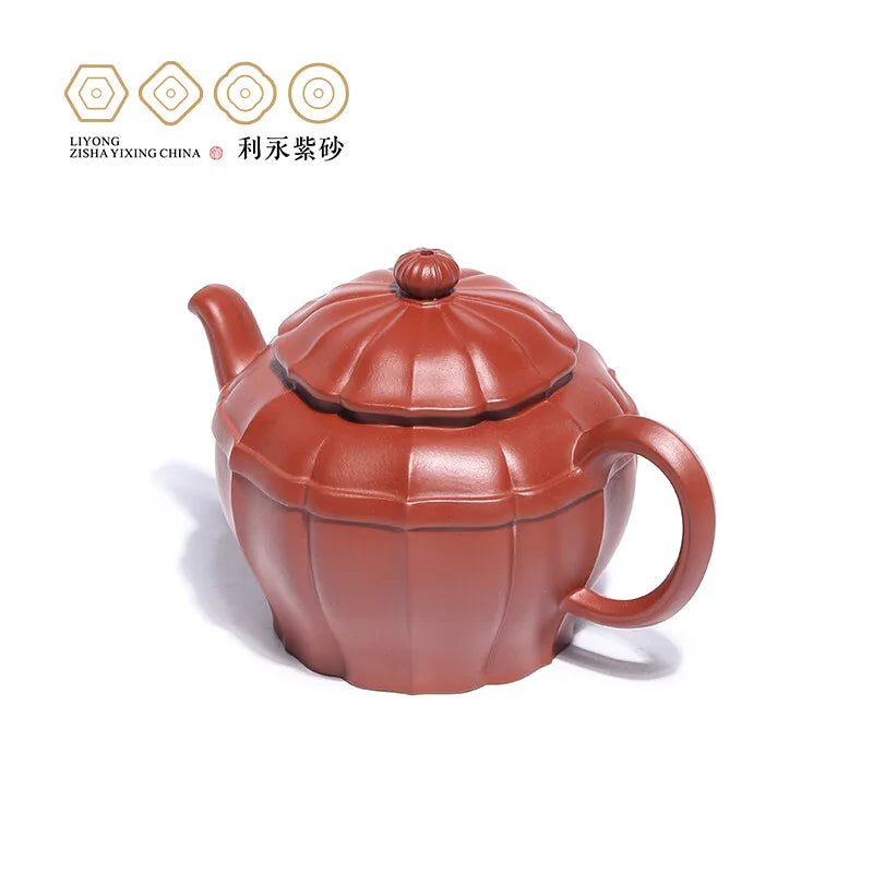 Centennial Liyong Yixing Famous Pure Handmade Purple Clay Pot Original Yixing Clay Jade Belt Diamond Flower Pot Kung Fu Tea Set