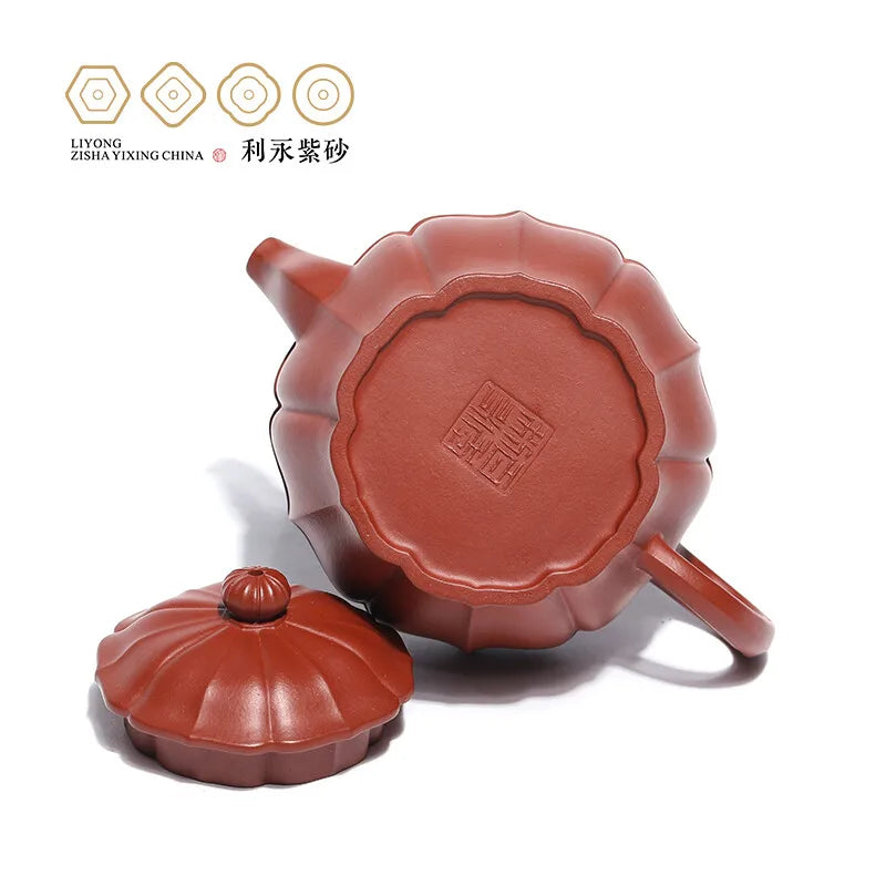 Centennial Liyong Yixing Famous Pure Handmade Purple Clay Pot Original Yixing Clay Jade Belt Diamond Flower Pot Kung Fu Tea Set