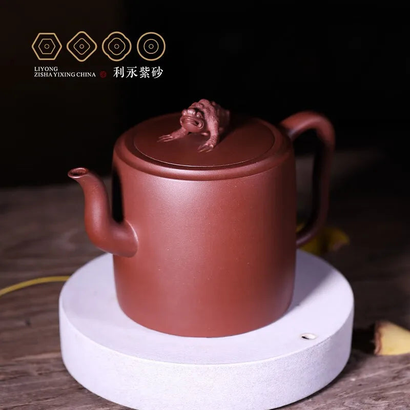 Centennial Liyong Yixing Famous Pure Handmade Purple Clay Pot Raw Ore Bottom Trough Cleaning Golden Toad Pot Kung Fu Tea Set Tea