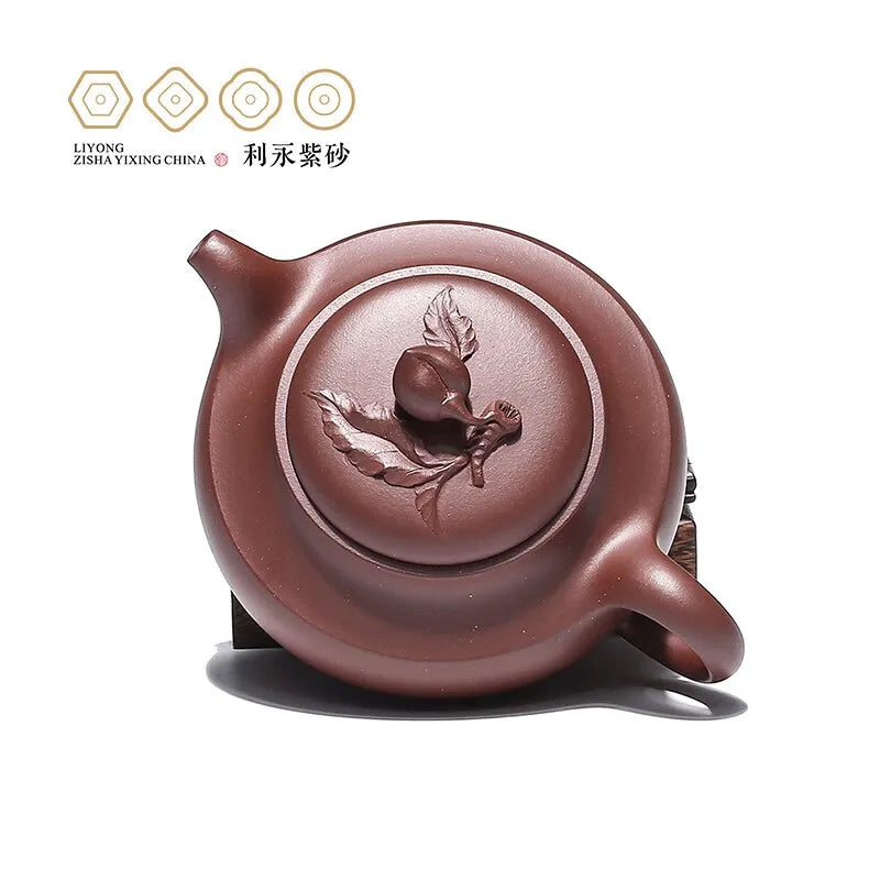 Centennial Liyong Yixing Famous Pure Handmade Purple Clay Pot Raw Ore Bottom Trough Clear Bowl Peach Pot Kung Fu Tea Set Teapot