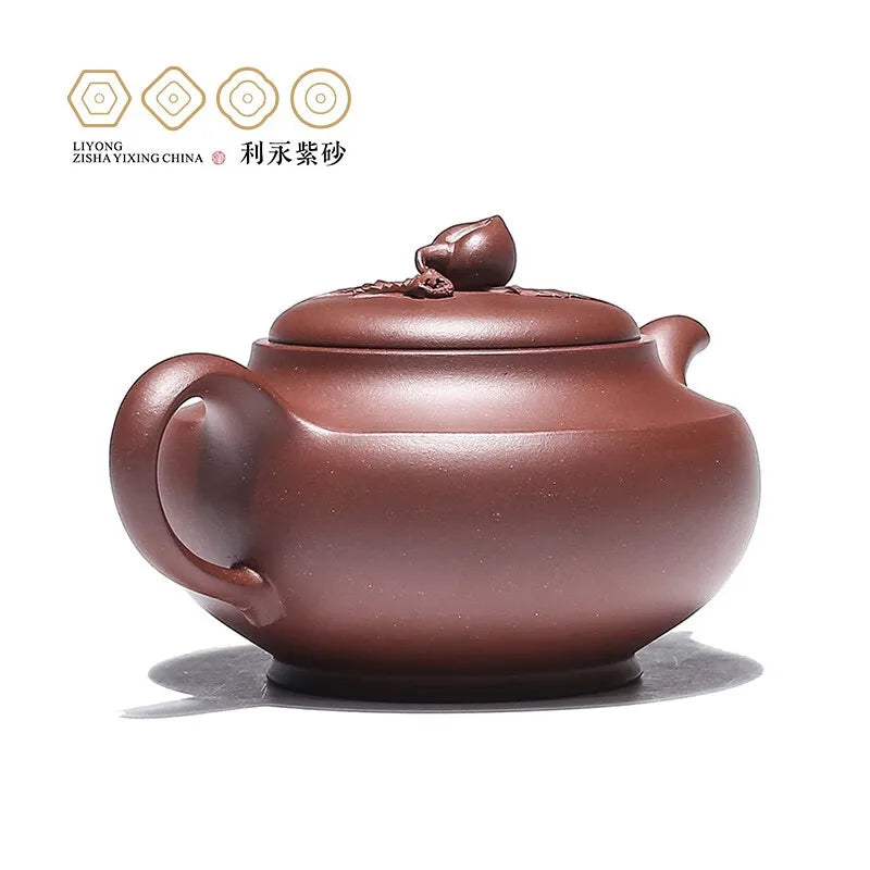 Centennial Liyong Yixing Famous Pure Handmade Purple Clay Pot Raw Ore Bottom Trough Clear Bowl Peach Pot Kung Fu Tea Set Teapot