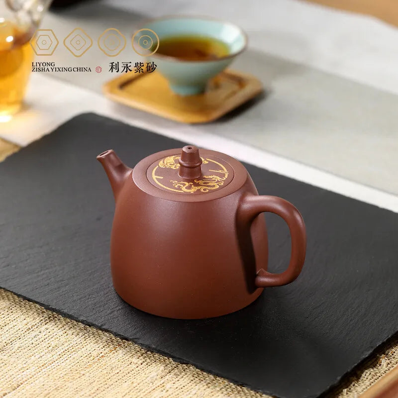 Centennial Liyong Yixing Famous Pure Handmade Purple Clay Pot Raw Ore Bottom Trough Clear Kung Fu Tea Set Teapot Prosperity Brou