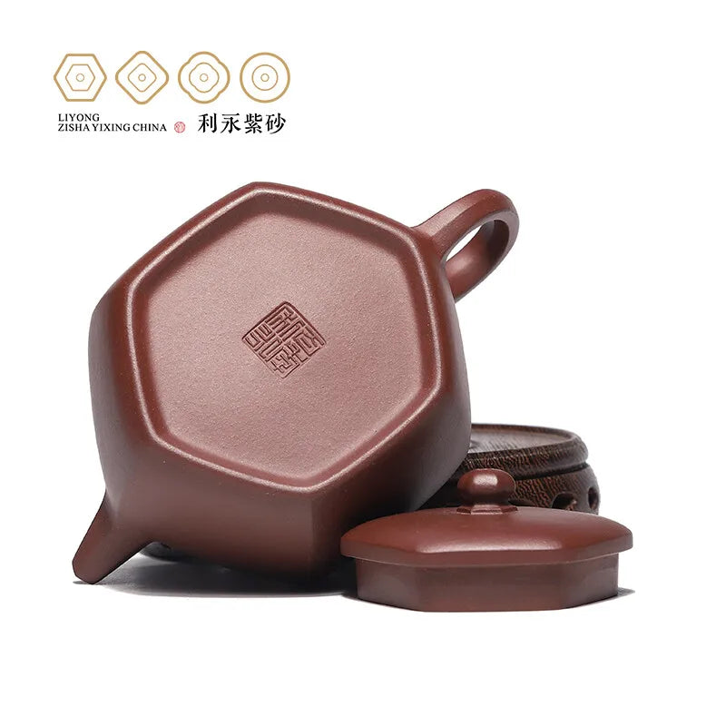 Centennial Liyong Yixing Famous Pure Handmade Purple Clay Pot Raw Ore Purple Clay Ancient Rhyme Pot Kung Fu Tea Set Teapot 225cc