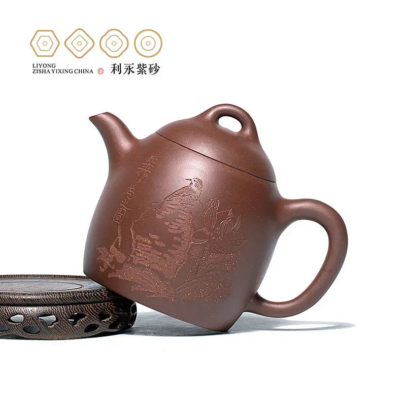 Centennial Liyong Yixing Famous Pure Handmade Purple Clay Pot Raw Ore Purple Clay Han Tang Qin Quan Pot Kung Fu Tea Set Teapot 5