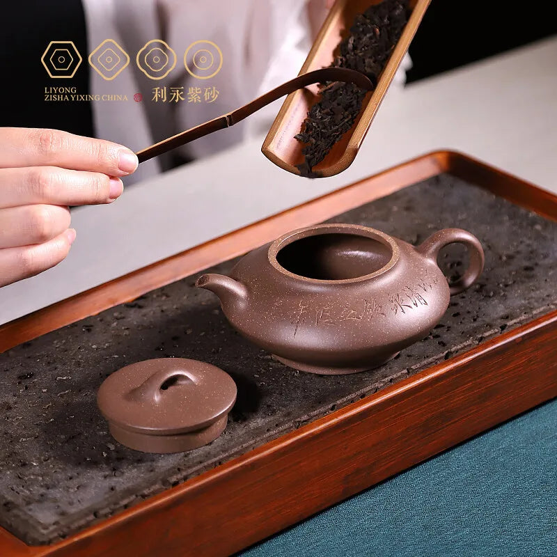 Centennial Liyong Yixing Famous Qian Wenying Pure Handmade Purple Clay Pot Raw Ore Green Plaster Hehuanhu Kung Fu Tea Set Teapot