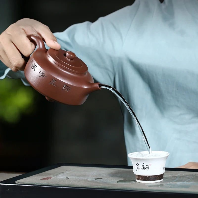 【 Changtao 】 Famous Craftsman Tao Jianquan Handmade Purple Clay Pot Tea Set Hanmo Qingqu 380cc