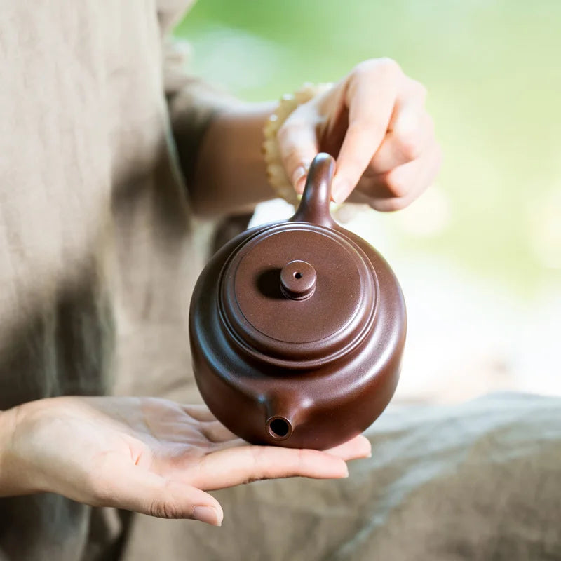 【 Changtao 】 Yixing Purple Clay Pot Fully Handmade Ceramic Construction Tea Family Collection De Zhong