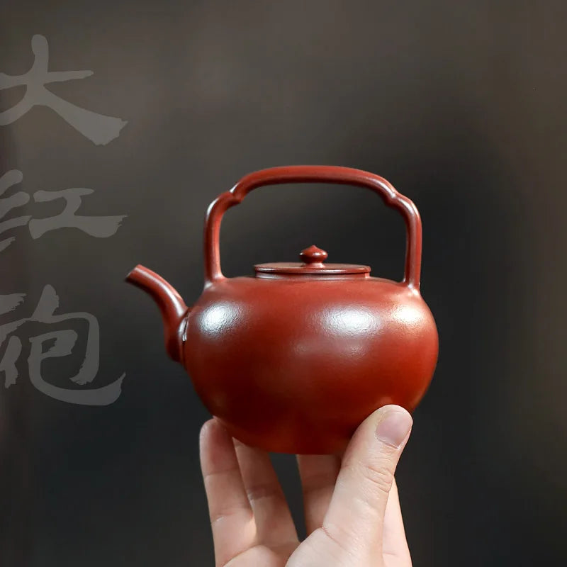 【 Changtao 】 Yixing Purple Sand Tea Pot Xu Jiaojiao Handmade Raw Mineral Dahongpao Zhu Ni Wu Jing Lifting Beam 260cc