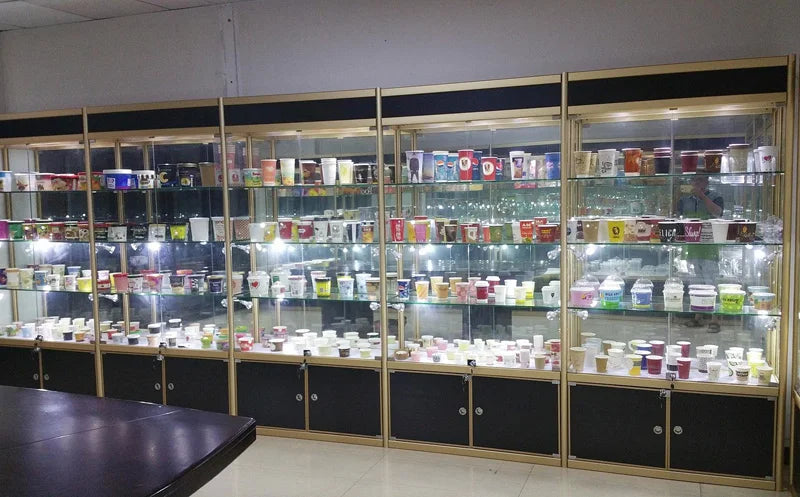 Cheap Smoke Shop Showcase with LED Light Lockable Aluminum Display Cabinet Display Case