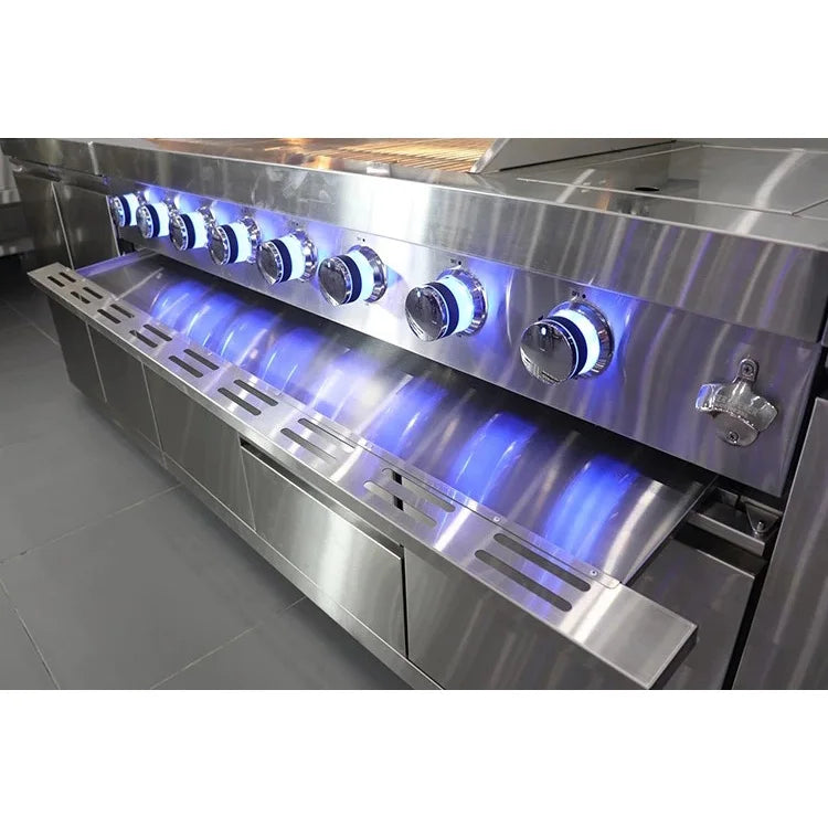 China Supplier Stainless Steel Camping BBQ Outdoor Kitchens Gas Cooking Barbecue Grill