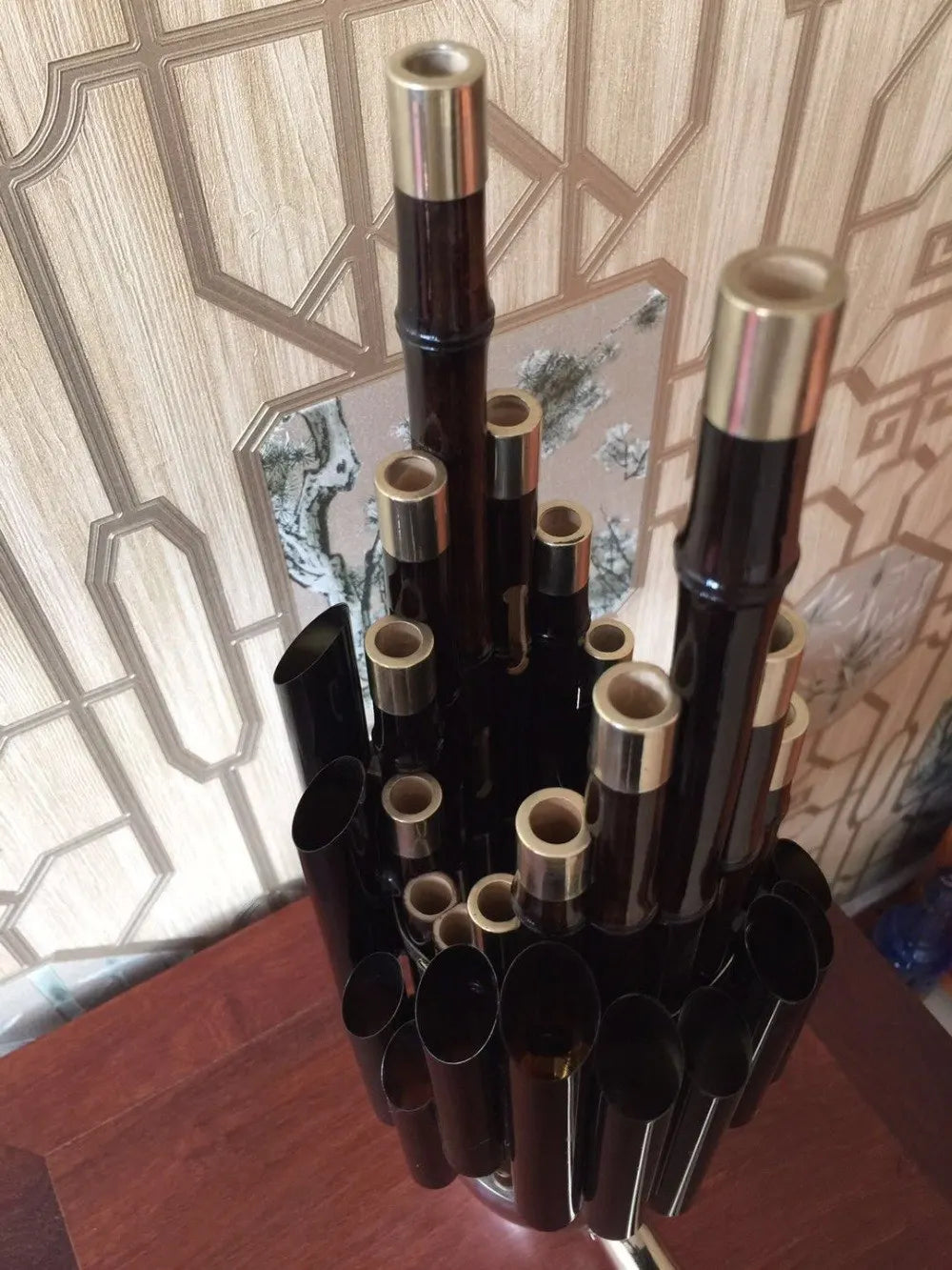 MMOOKA Chinese traditional Musical Instrument BAMBOO SHENG ancient reed pipe wind instrument sheng D tone 17 keys short sized sheng