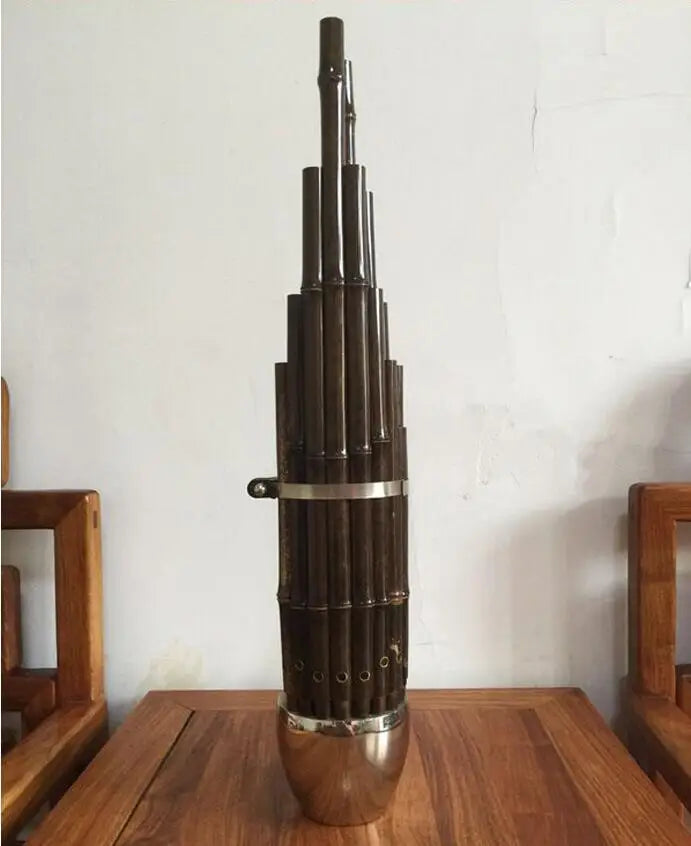 MMOOKA Chinese traditional Musical Instruments BAMBOO SHENG ancient reed pipe wind instrument sheng D tone 17 keys purple bamboo sheng