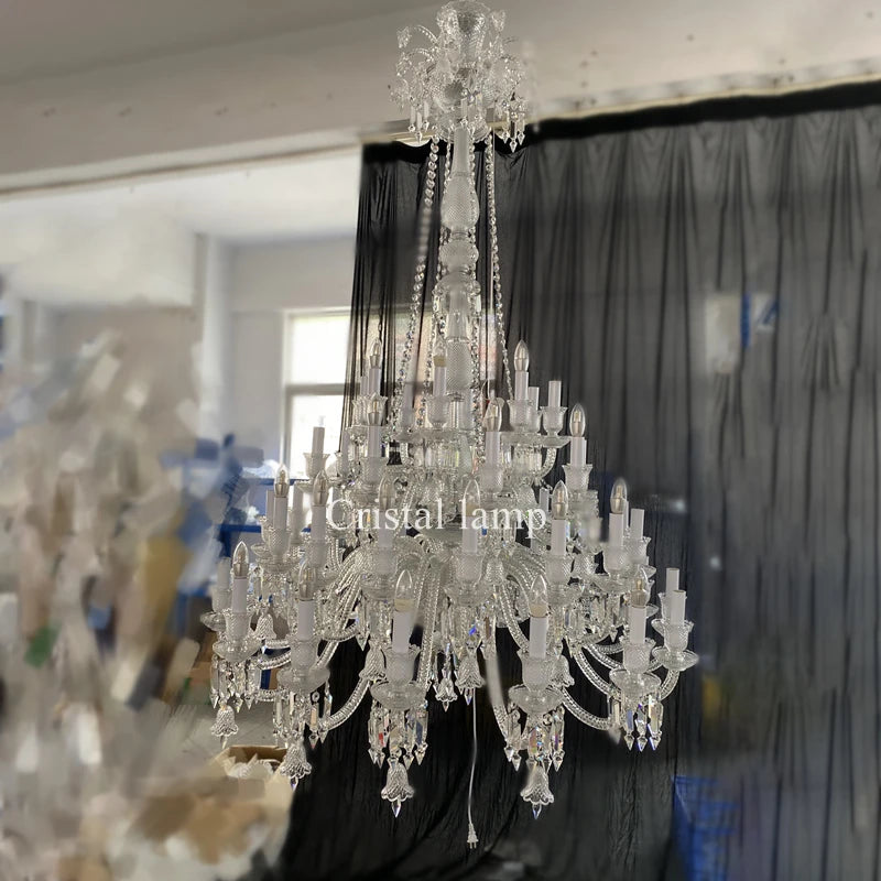 Clear Crystal Chandelier Custom Modern Large Villa Hotel Lustre Luxury Lamp