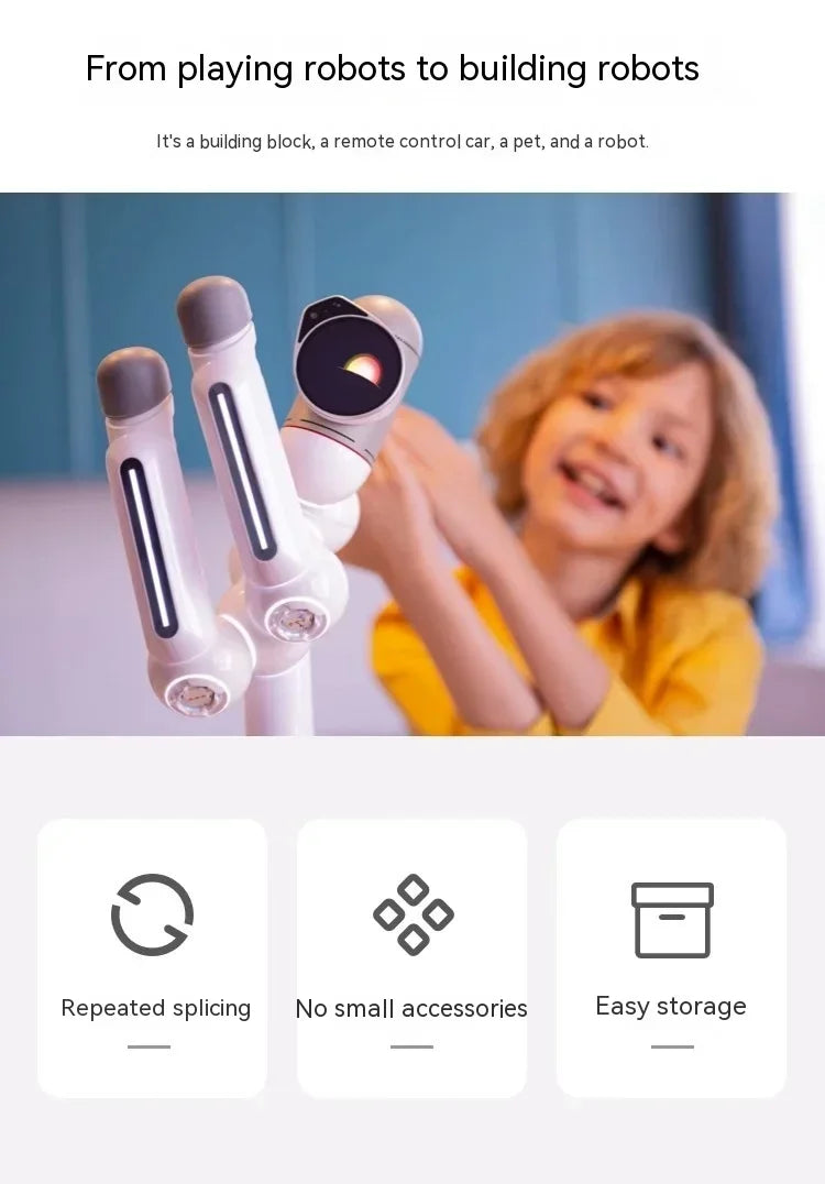 ClicBot Smart Robot Emotional Interaction Creative Splicing Graphical Programming Intelligent Electronic Pet Children Toy Gifts