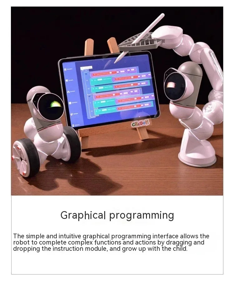 ClicBot Smart Robot Emotional Interaction Creative Splicing Graphical Programming Intelligent Electronic Pet Children Toy Gifts