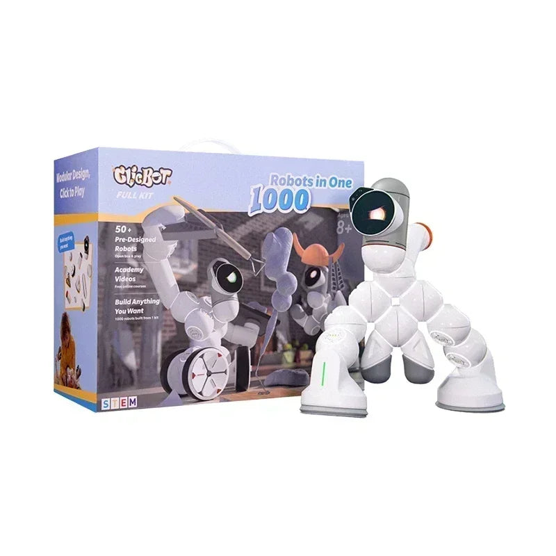 Clicbot Smart Robot Advanced Suit Intelligent AI Accompany Puzzle Toys Program Modular Splicing Desktop Electronic Pet Present