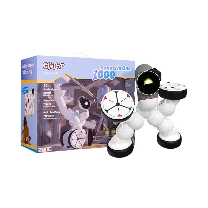 Clicbot Smart Robot Advanced Suit Intelligent AI Accompany Puzzle Toys Program Modular Splicing Desktop Electronic Pet Present