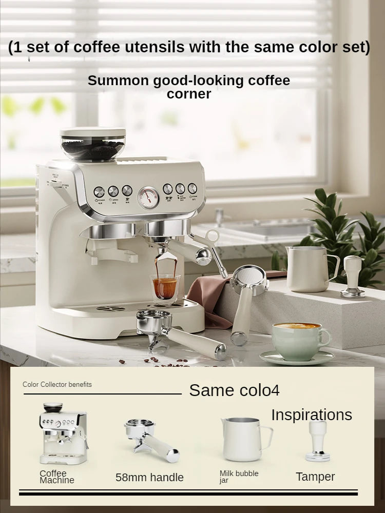 Coffee Machine Italian Full & Semi Automatic Household Cafetière Small Foam Grinding Integrated Smart Coffee Machine