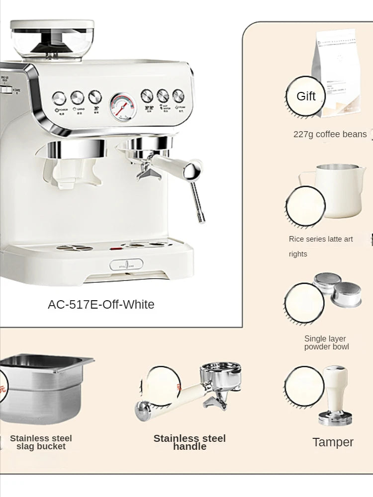 Coffee Machine Italian Full & Semi Automatic Household Cafetière Small Foam Grinding Integrated Smart Coffee Machine