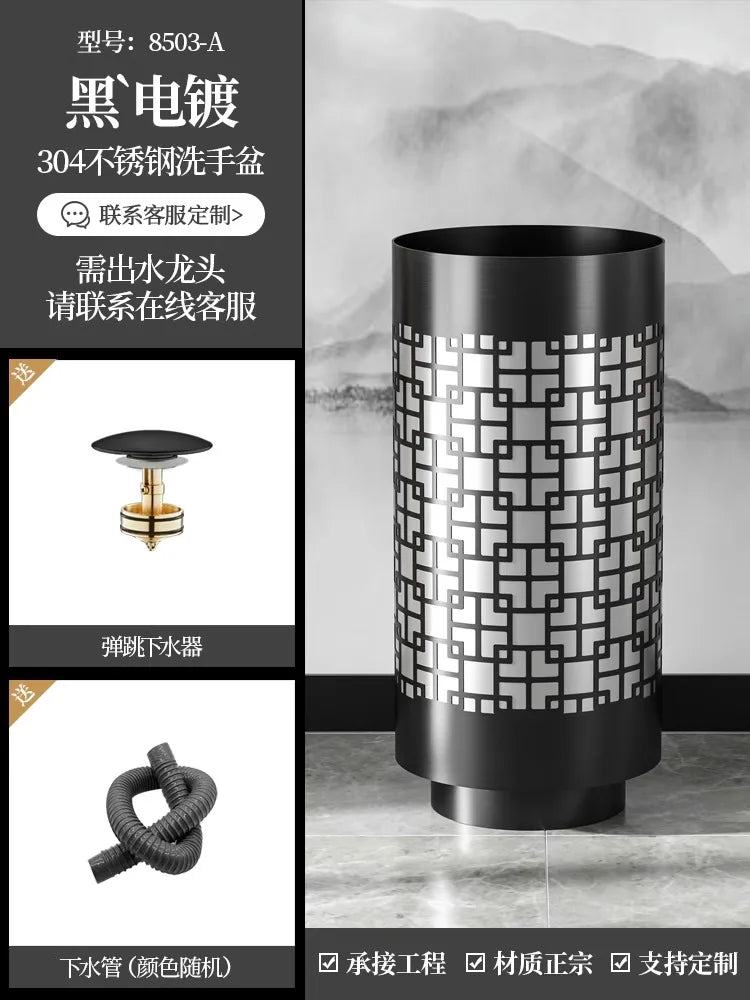 Column basin light luxury circular column type washbasin integrated floor wash basin