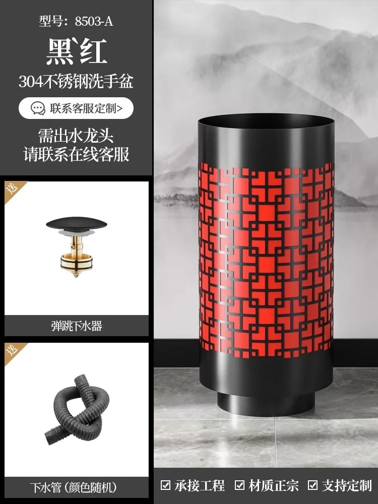 Column basin light luxury circular column type washbasin integrated floor wash basin