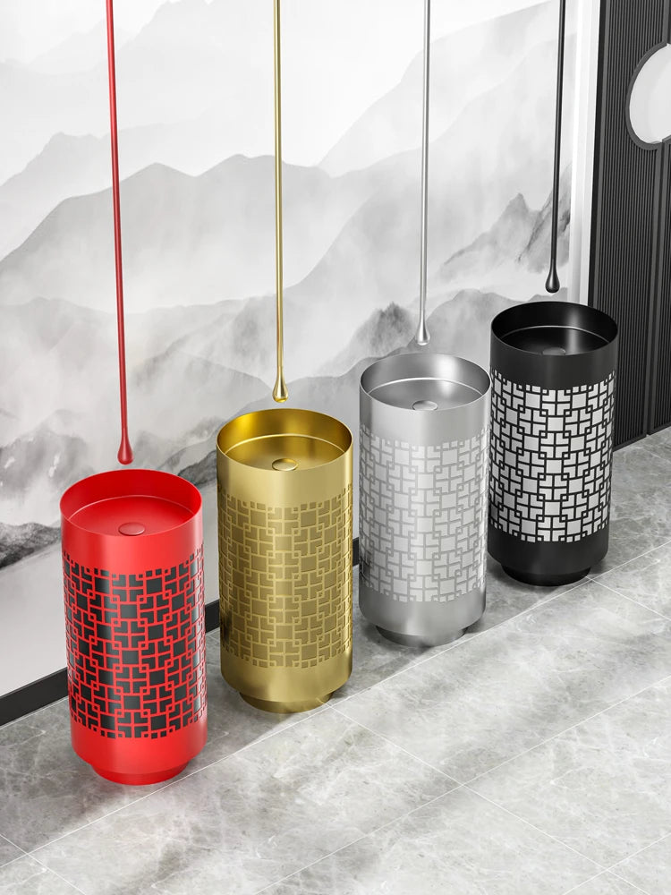 Column basin light luxury circular column type washbasin integrated floor wash basin