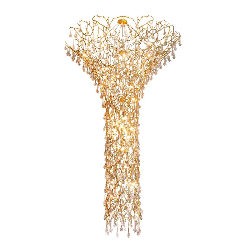 Contemporary Crystal Chandelier Duplex Villa Hotel Stair Light Luxury Grand Sales Department