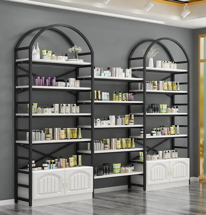 Cosmetics display cabinet beauty salon shelf multi-layer display rack manicure shop display cabinet