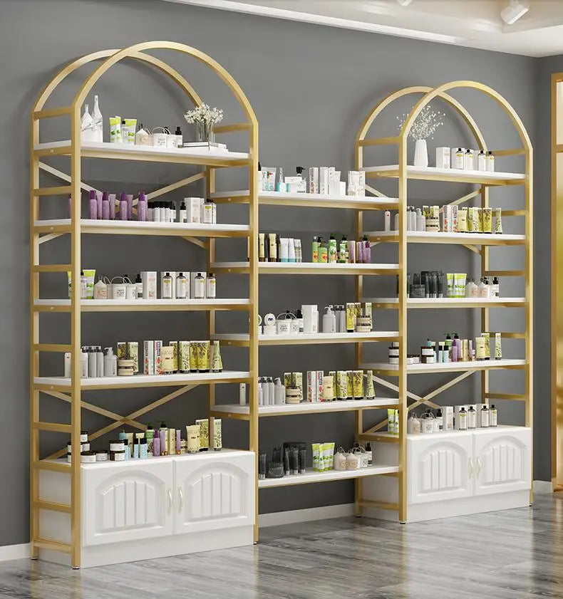 Cosmetics display cabinet beauty salon shelf multi-layer display rack manicure shop display cabinet