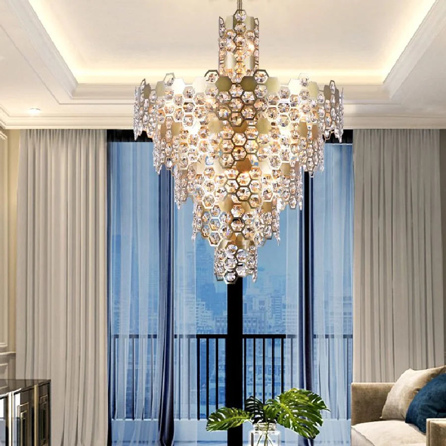 Crystal chandelier Italy Milan style new lamp 220v duplex villa hotel clubhouse cafe 51-60w chandelier