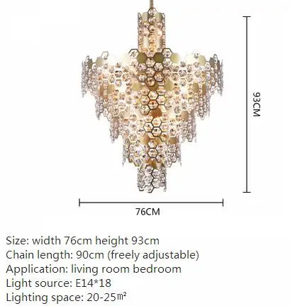 Crystal chandelier Italy Milan style new lamp 220v duplex villa hotel clubhouse cafe 51-60w chandelier