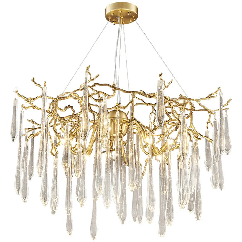 Crystal chandelier light luxury living room designer French european-style villa all-bronze American modern lamps