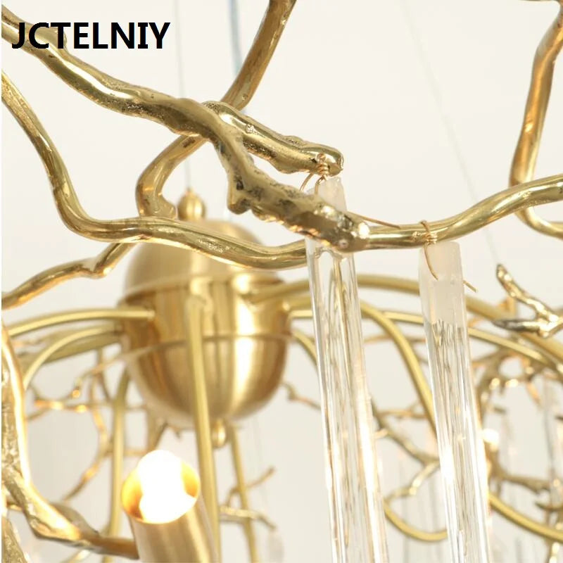 Crystal chandelier light luxury living room designer French european-style villa all-bronze American modern lamps