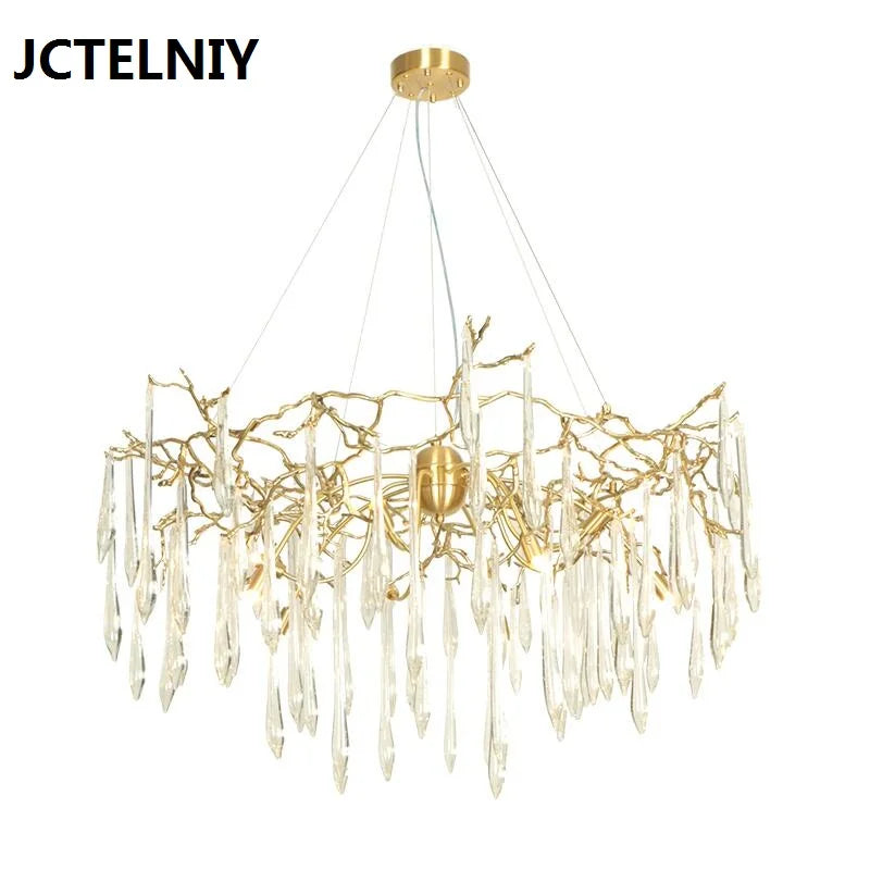 Crystal chandelier light luxury living room designer French european-style villa all-bronze American modern lamps