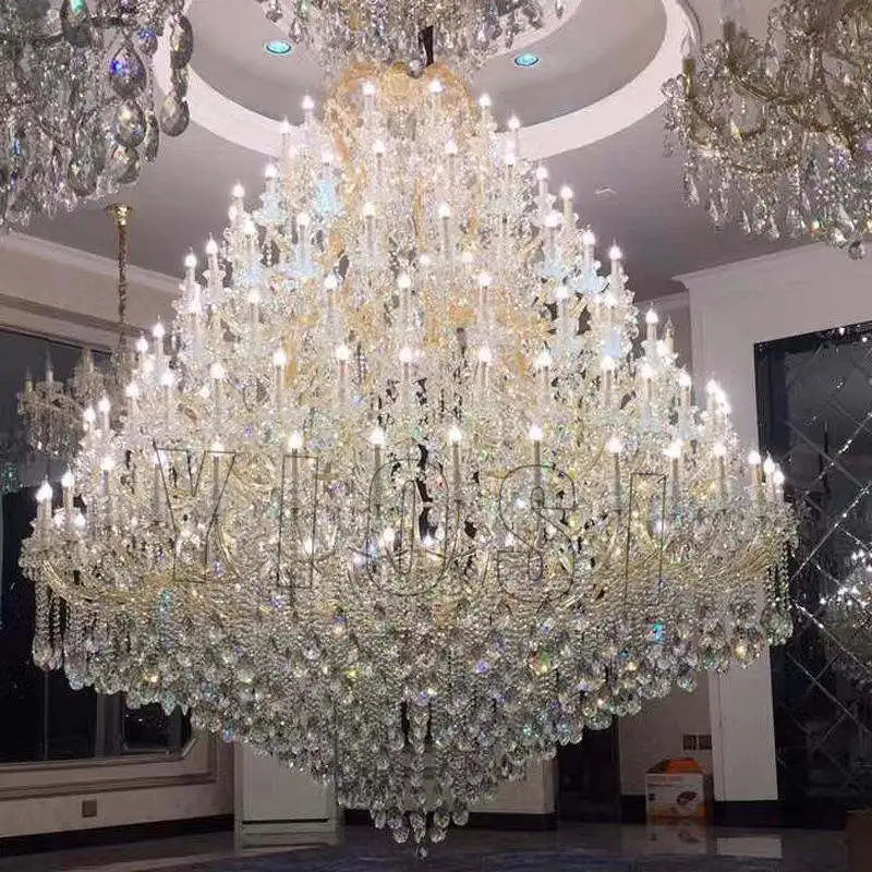 Custom 72 Bulbs Indoor Decoration Light For High Ceilings Hotel Lobby Banquet Hall Villa Marriage Luxury Large Led Chandelier