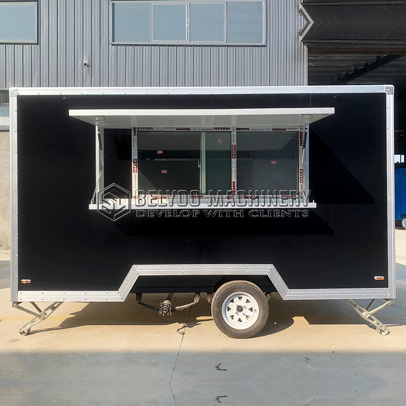 Customized Fast Food Trailer Dot Hot Dog Pizza Burger Mobile Food Truck Outdoor Street Kitchen Restaurant Trailer for Sale
