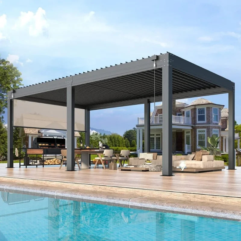 Customized Motorized Arches Pergolas and Gazebos Outdoor Garden Aluminum Pergola