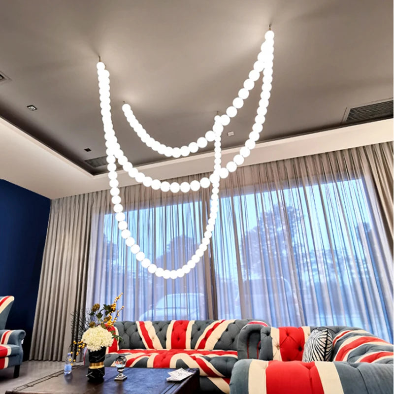 Customized Nordic Luxury LED Pendant Lights Post-Modern Chandeliers Staircase Hotel Villa Engineering Lamps Glass Deco Ligting