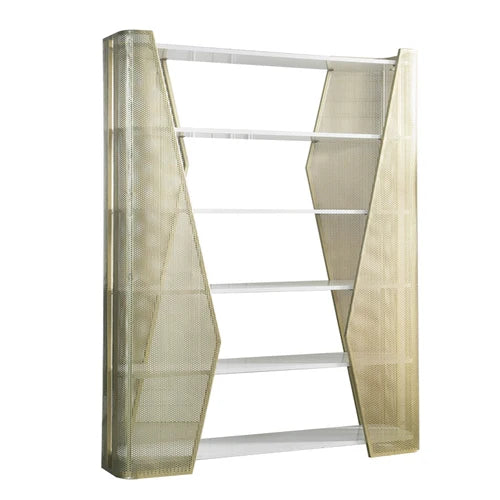 Customized Nordic Multi-Layer Bookshelf Floor Iron Storage Rack Light Luxury Living Room Office Storage Display Stand Creative