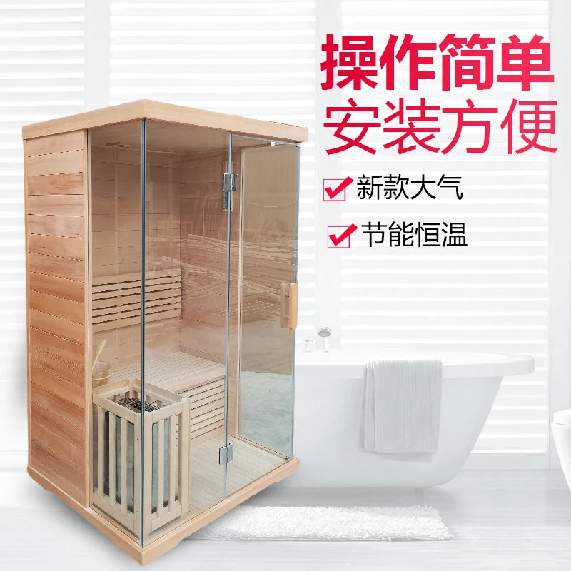 Customized single and double sauna room, wet steam room, commercial bath, far infrared light wave room for Meijia Family