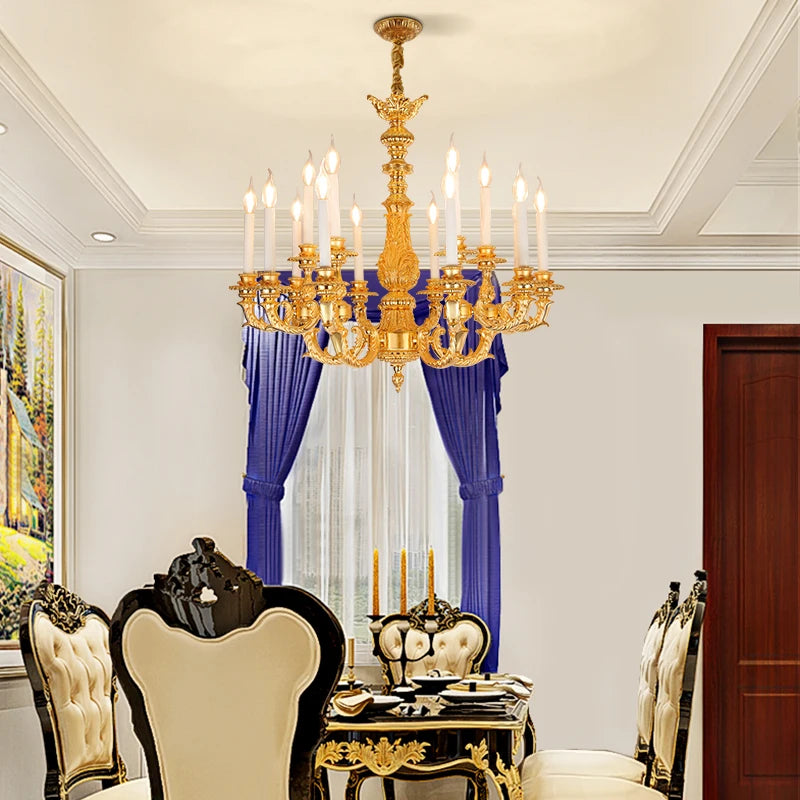 DINGFAN 2023 Top Selling European Style Led Pendant Lights Hotel Villa Luxury Decoration Chandelier