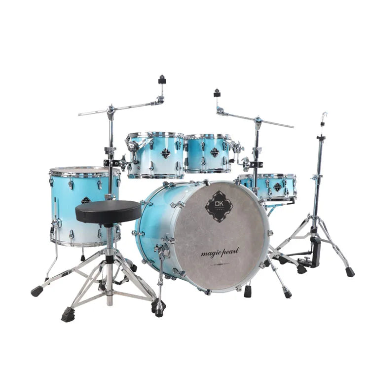MMOOKA DK Lacquer Metal Painting Blue Color Musical Percussion Instrument Drum Set