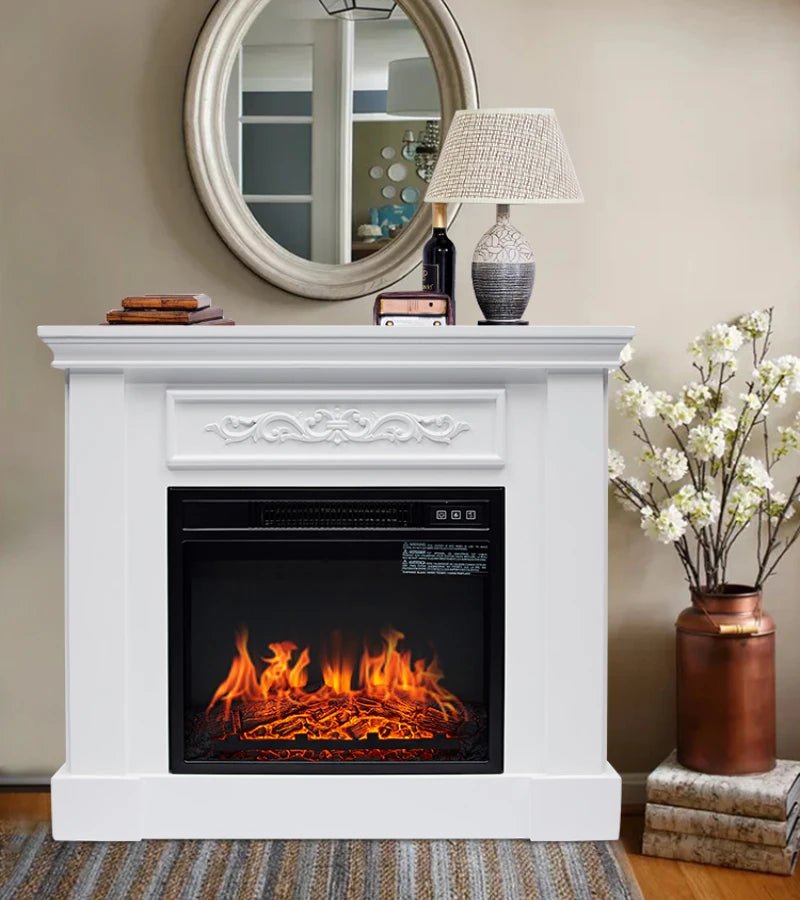 Decorative cabinet simulation stove heater European style household indoor false flame fireplace with a fire light of 0.8m
