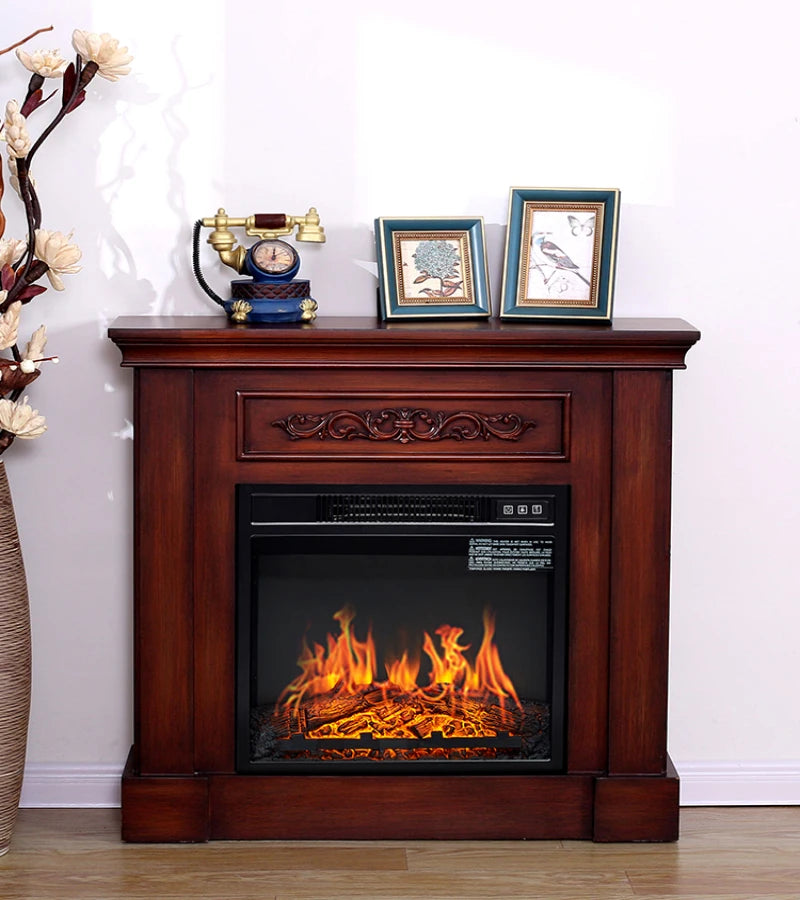 Decorative cabinet simulation stove heater European style household indoor false flame fireplace with a fire light of 0.8m